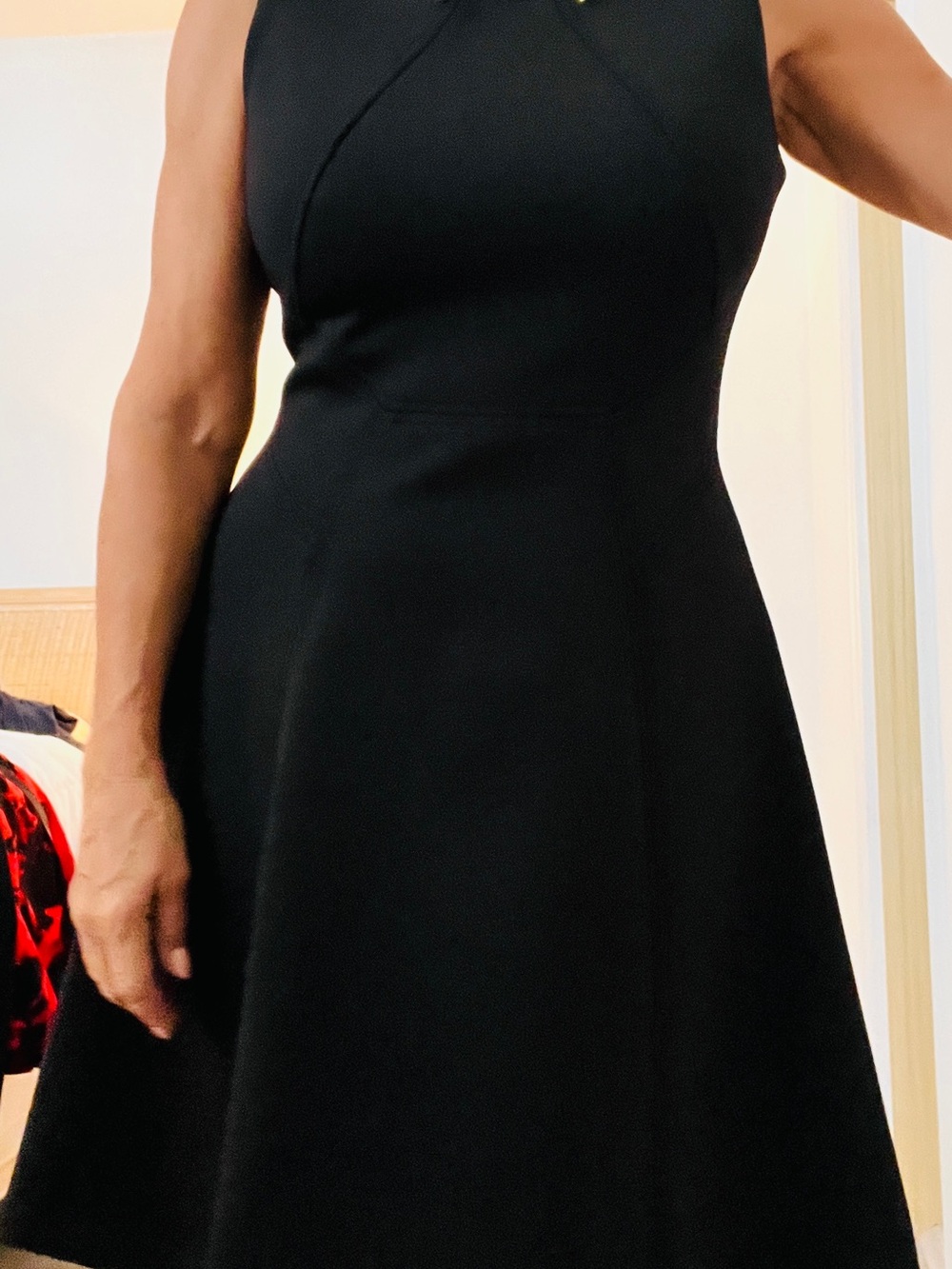 Ivanka Trump Black One-Shoulder A-Line Dress